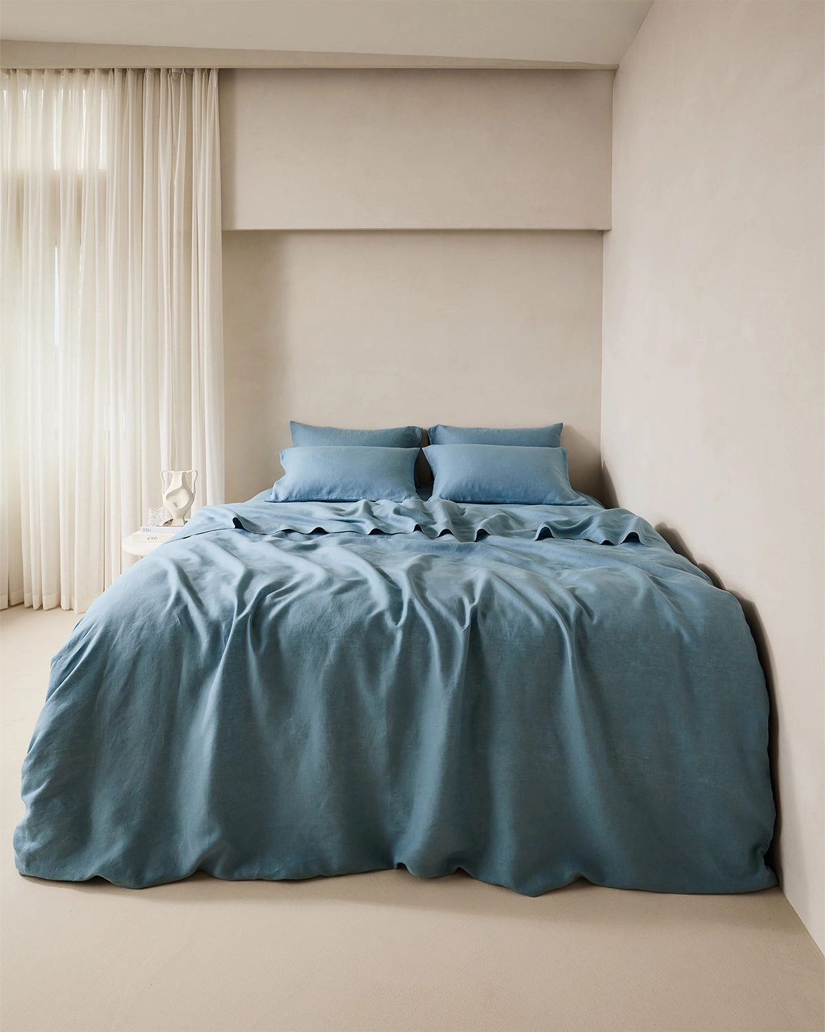 Lagoon 100% French Flax Linen Fitted Sheet