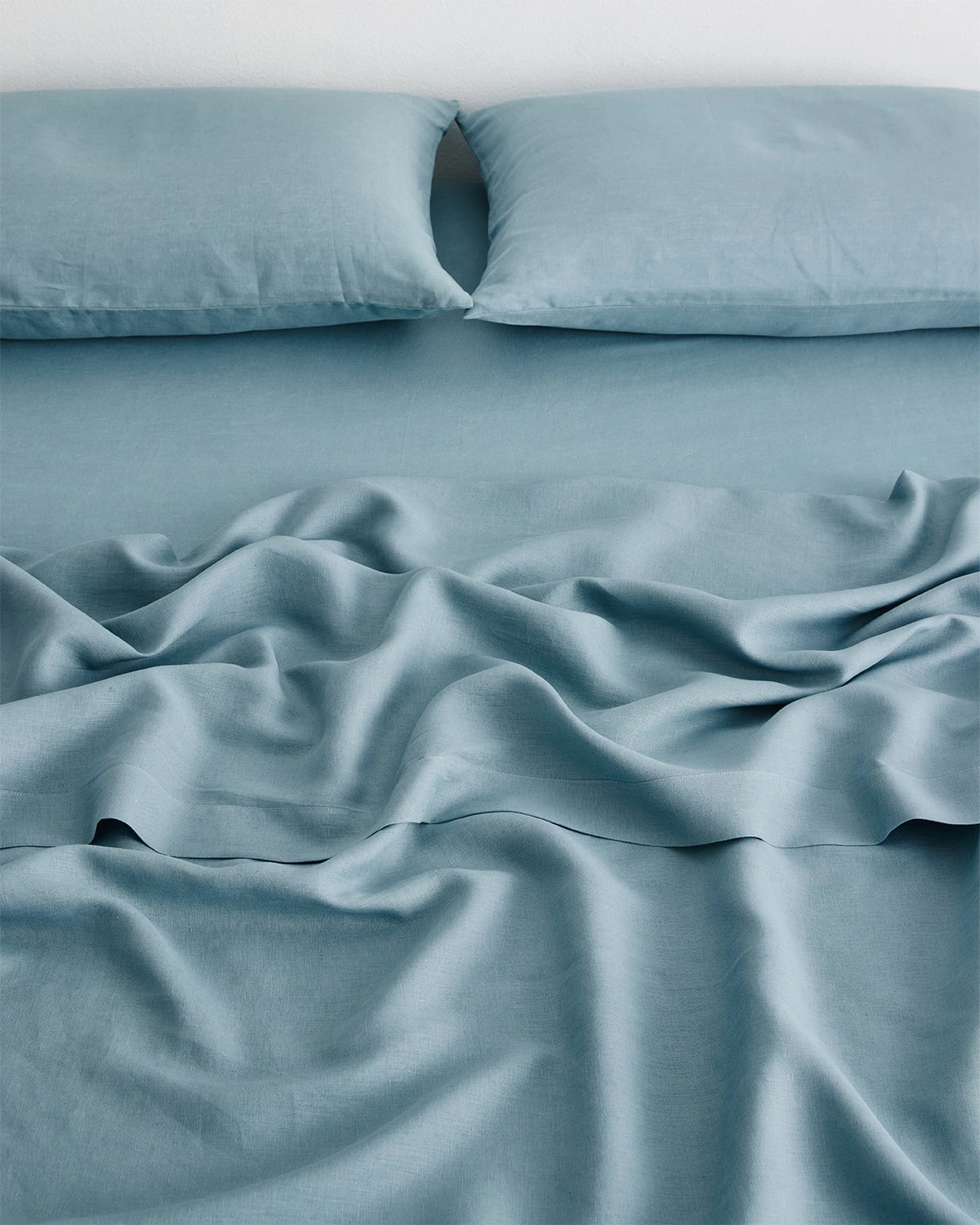 Lagoon 100% French Flax Linen Fitted Sheet