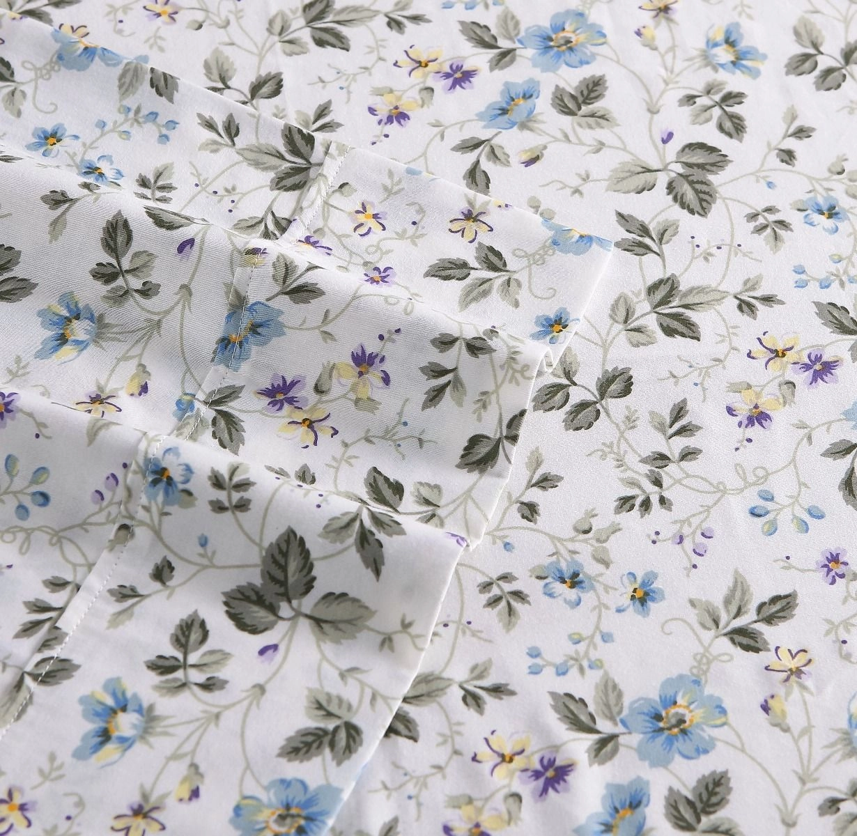 LAURA ASHLEY Spring Bloom WILDFLOWER 375THC Cotton Sheet Set