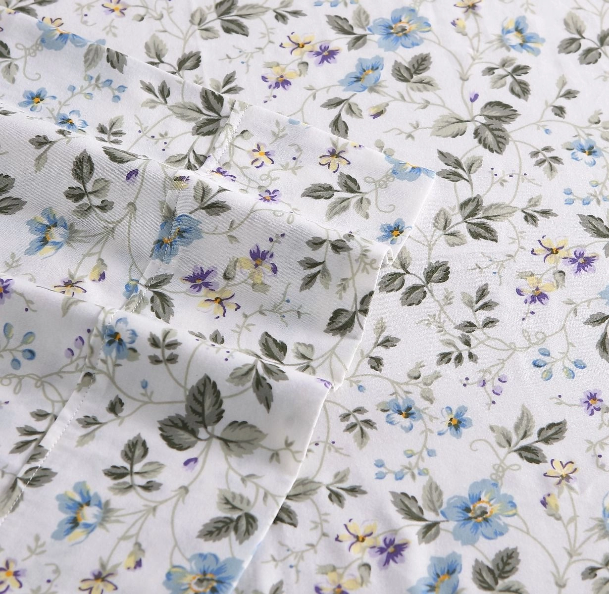 LAURA ASHLEY Spring Bloom WILDFLOWER 375THC Cotton Sheet Set