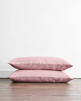 Lavender 100% Flax Linen King Pillowcases (Set of Two)
