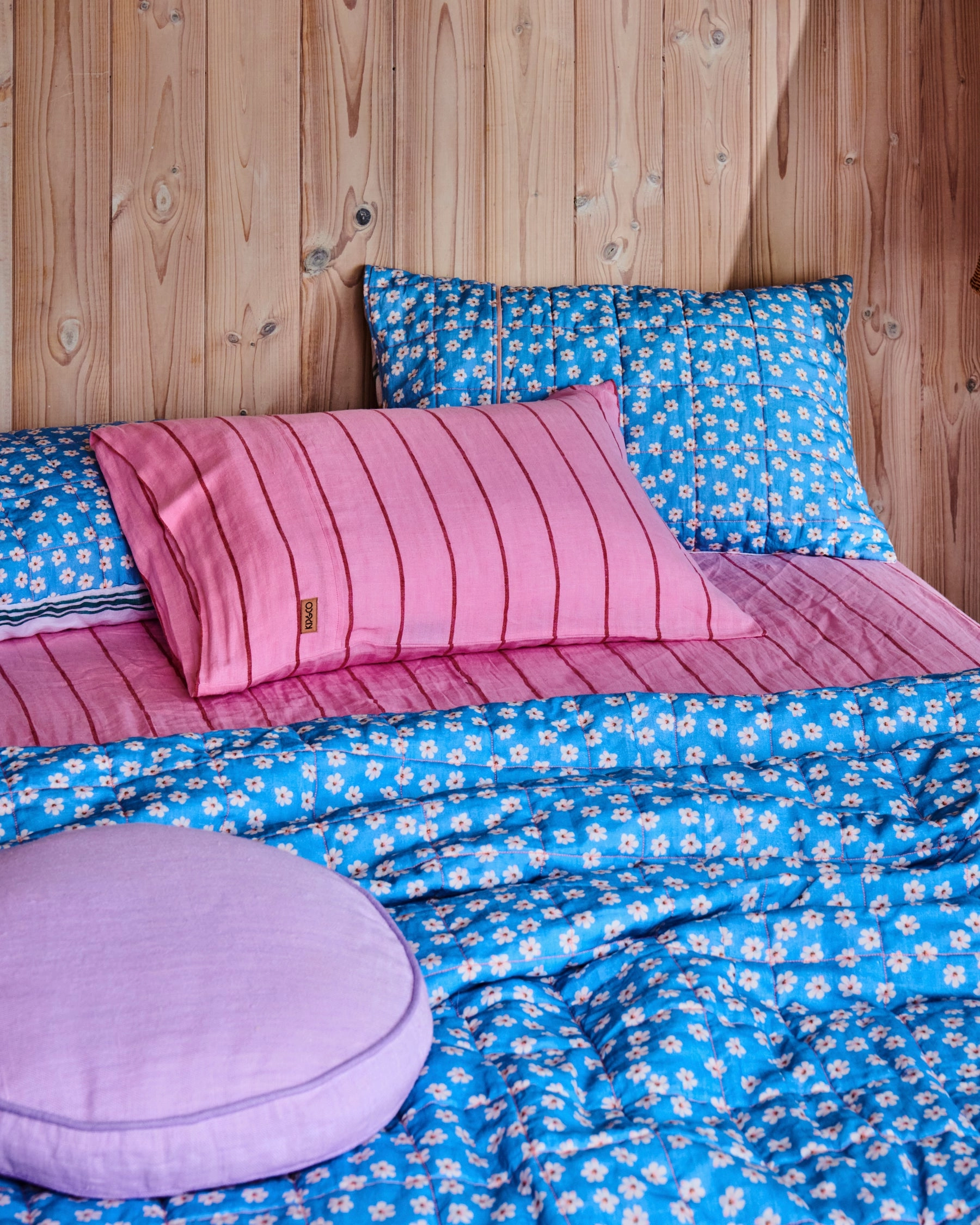 Lazy Sunday Reversible Linen Quilted Pillowcases
