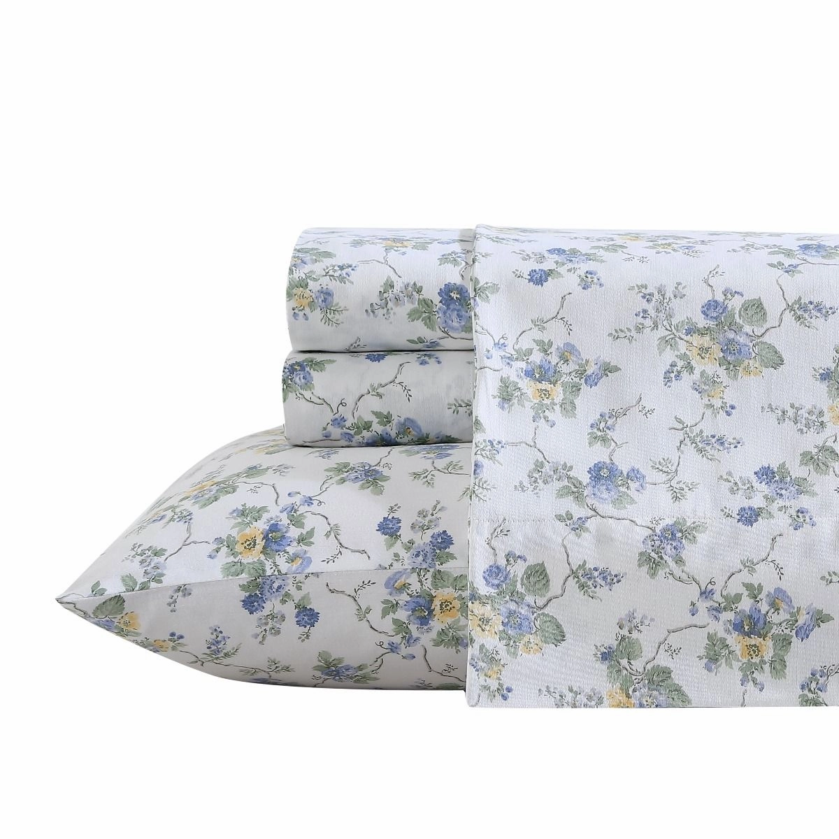 Le Fleur Cottage Blue Cotton Sheet Set by Laura Ashley