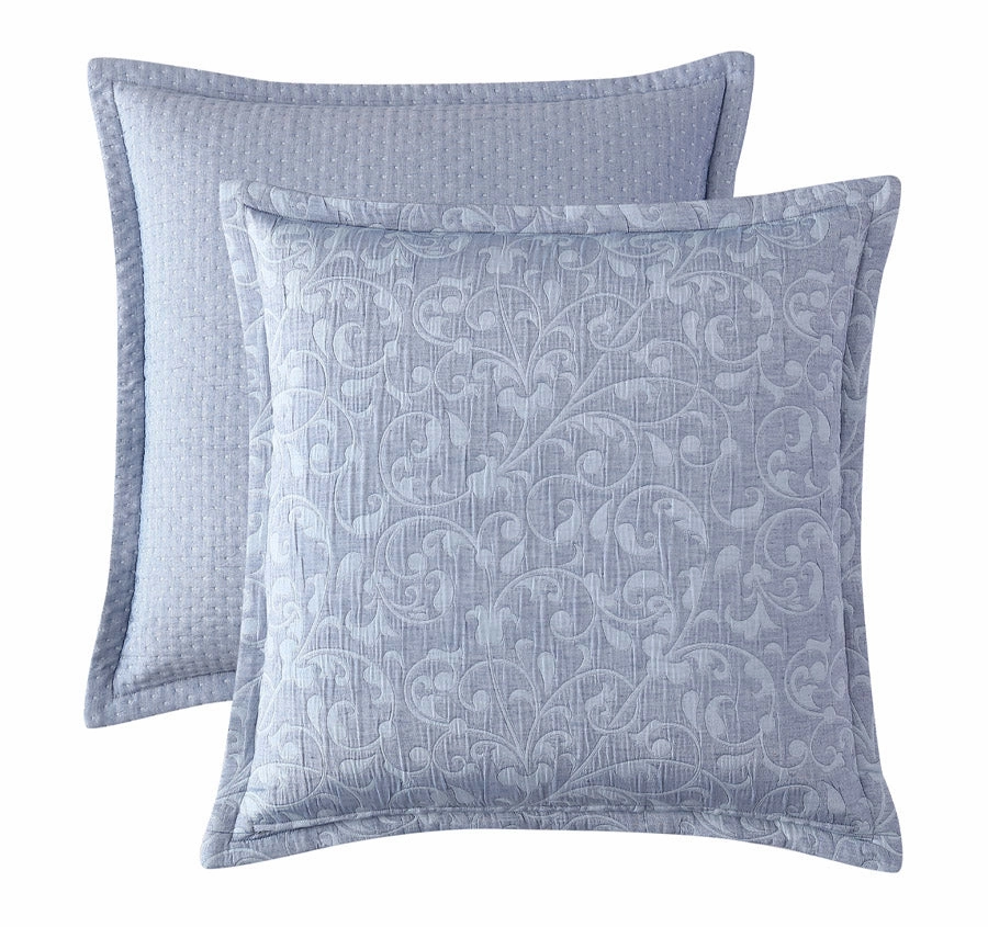 Leoni European Pillowcase Blue