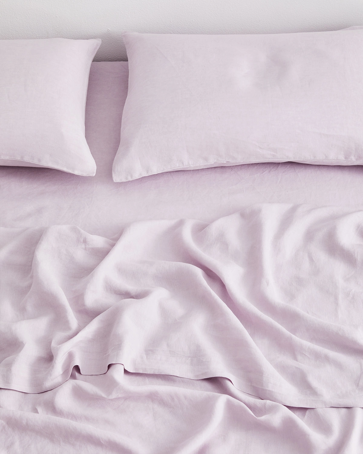 Lilac 100% French Flax Linen Fitted Sheet