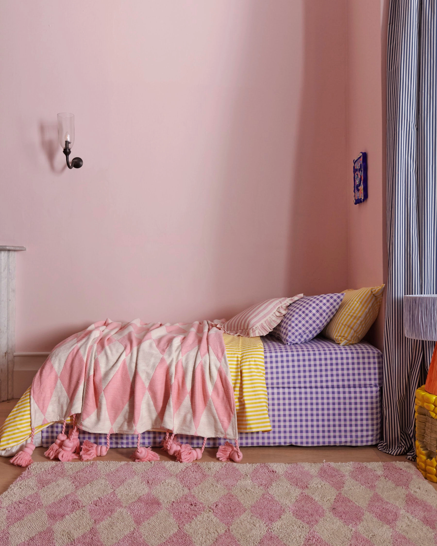 Lilac Gingham Organic Cotton Fitted Sheet (US)