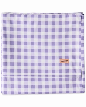 Lilac Gingham Organic Cotton Flat Sheet (US)