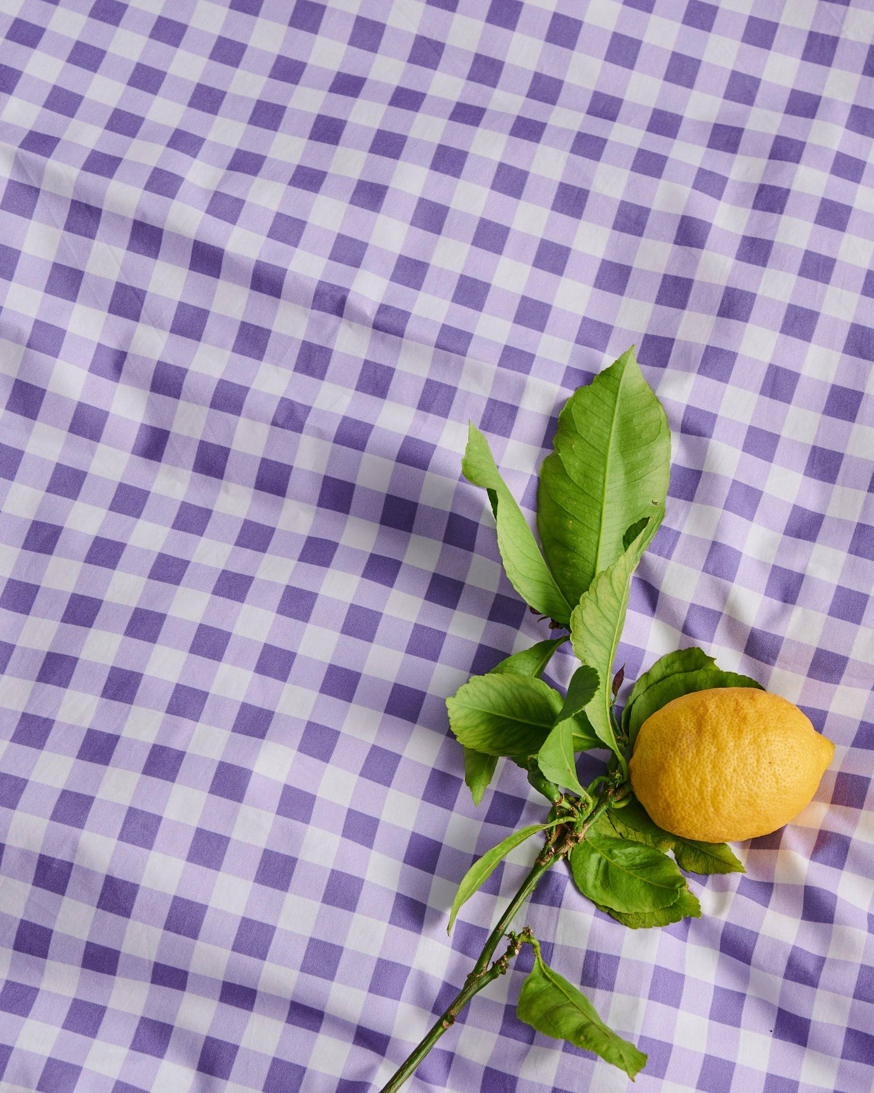 Lilac Gingham Organic Cotton Flat Sheet (US)