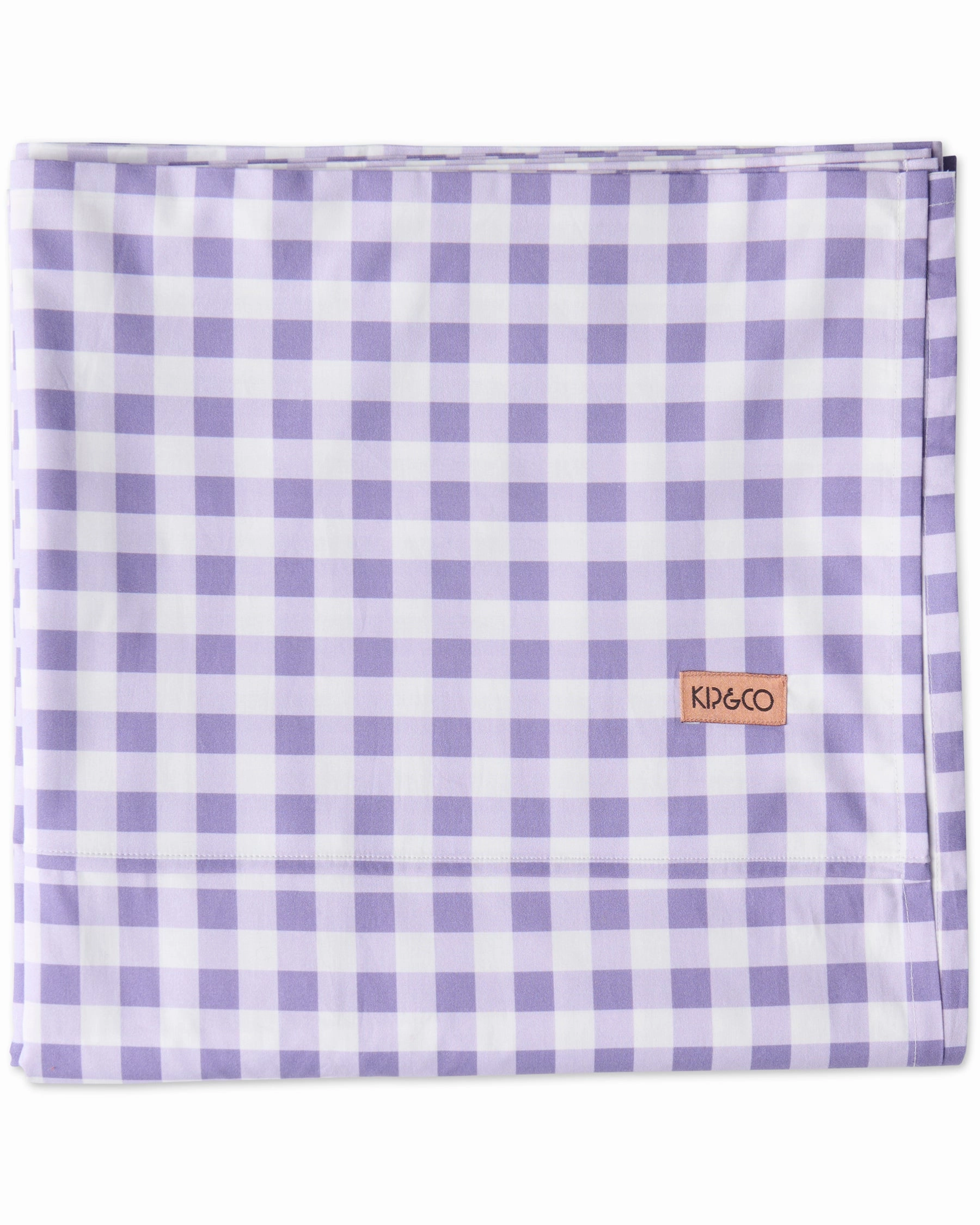 Lilac Gingham Organic Cotton Flat Sheet (US)