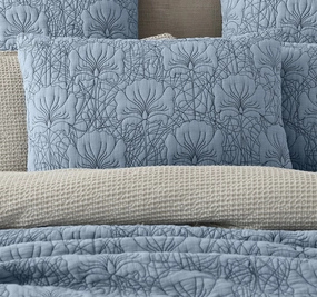 Lilian Standard Pillow Sham Pair Denim