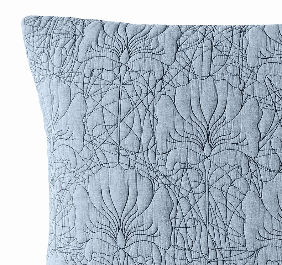 Lilian Standard Pillow Sham Pair Denim