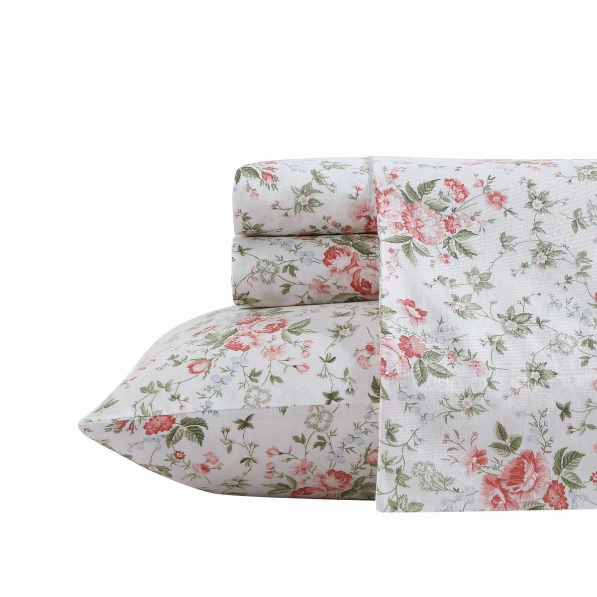 Lillian Coral Cotton Sheet Set by Laura Ashley