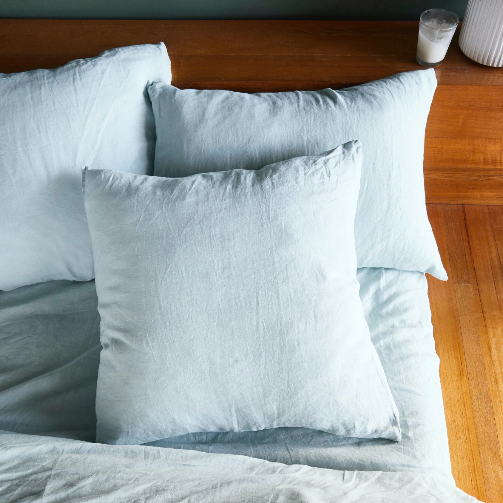 Linen Euro Pillowcase Set - Moonlight