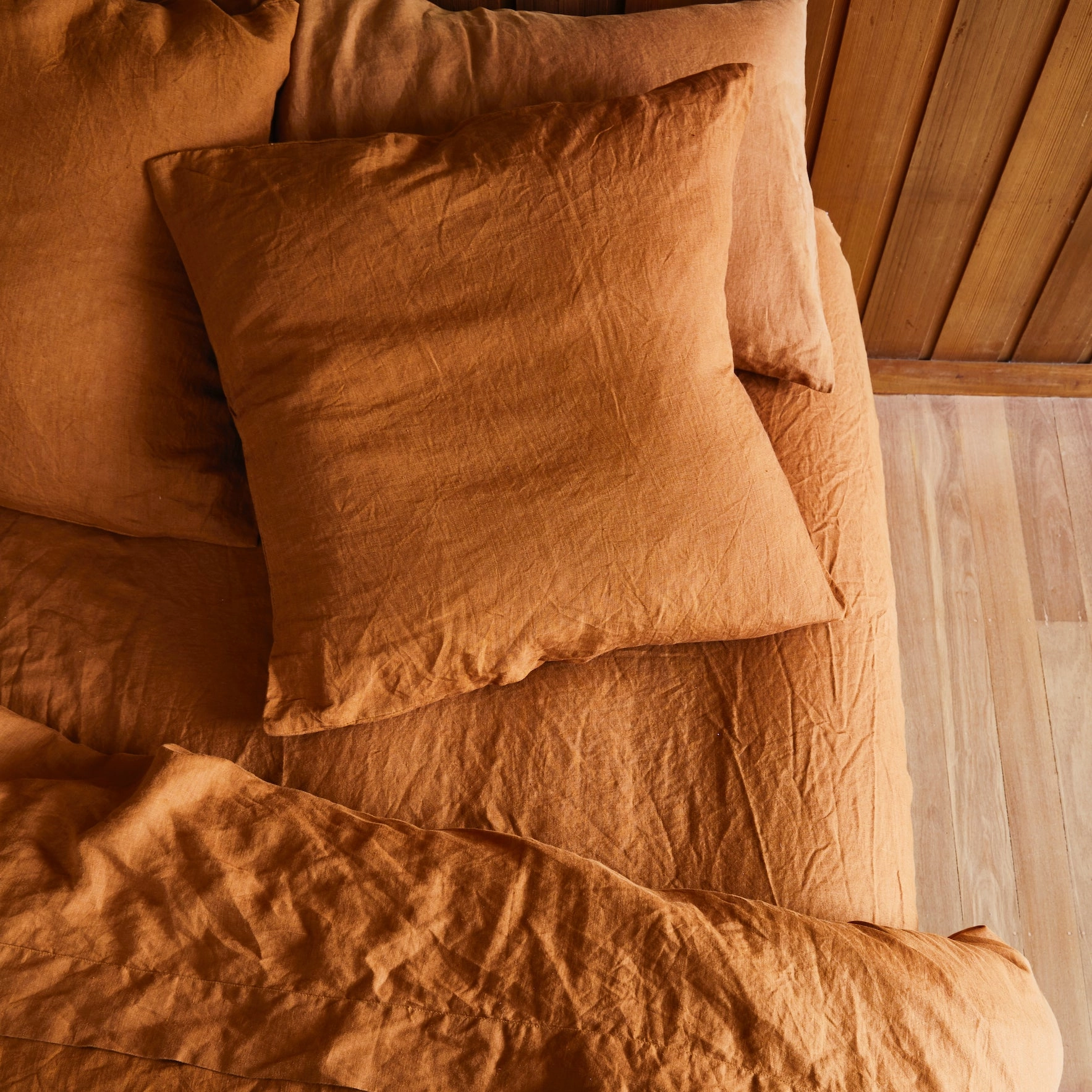 Linen Euro Pillowcase Set - Tobacco