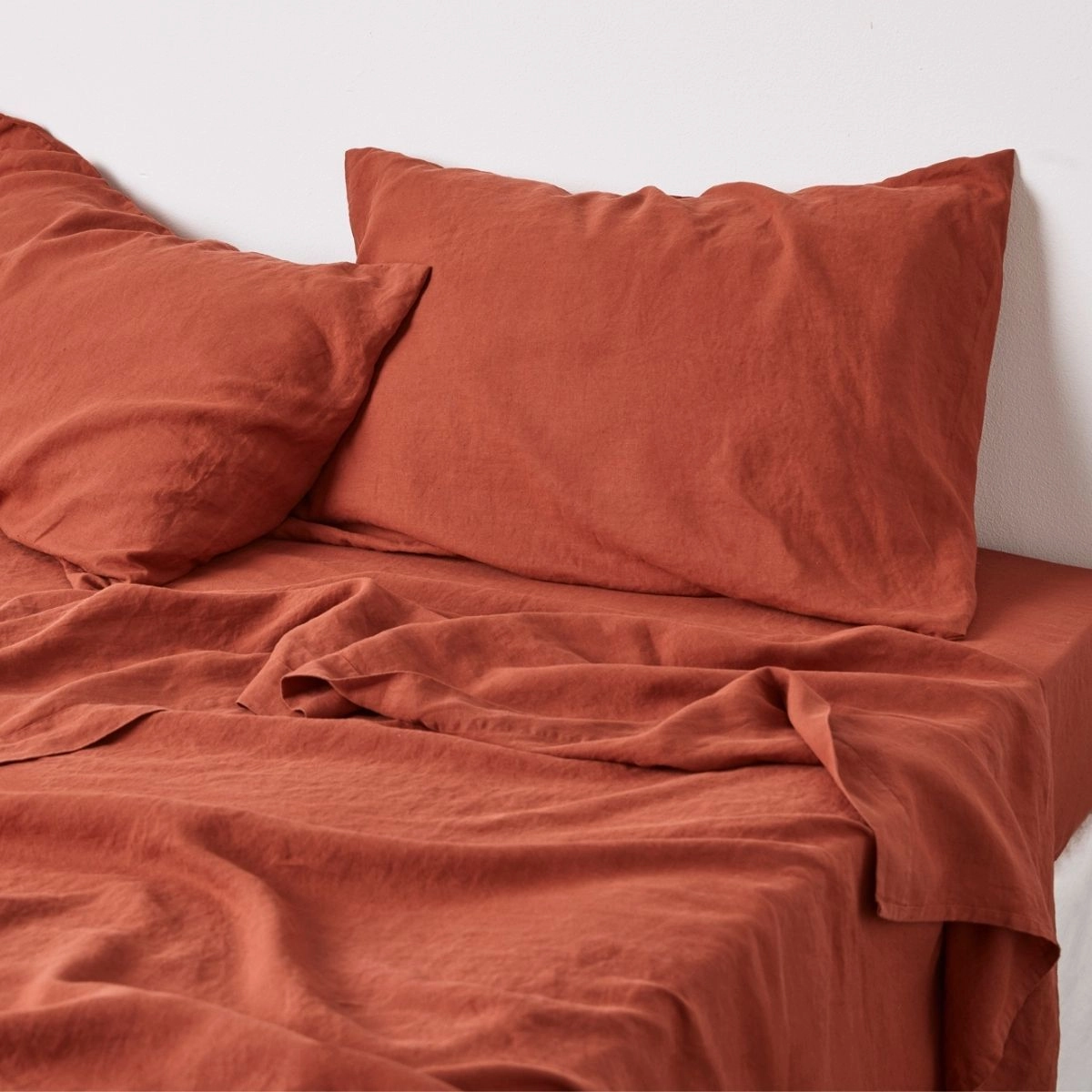 Linen Flat Sheet - Brick