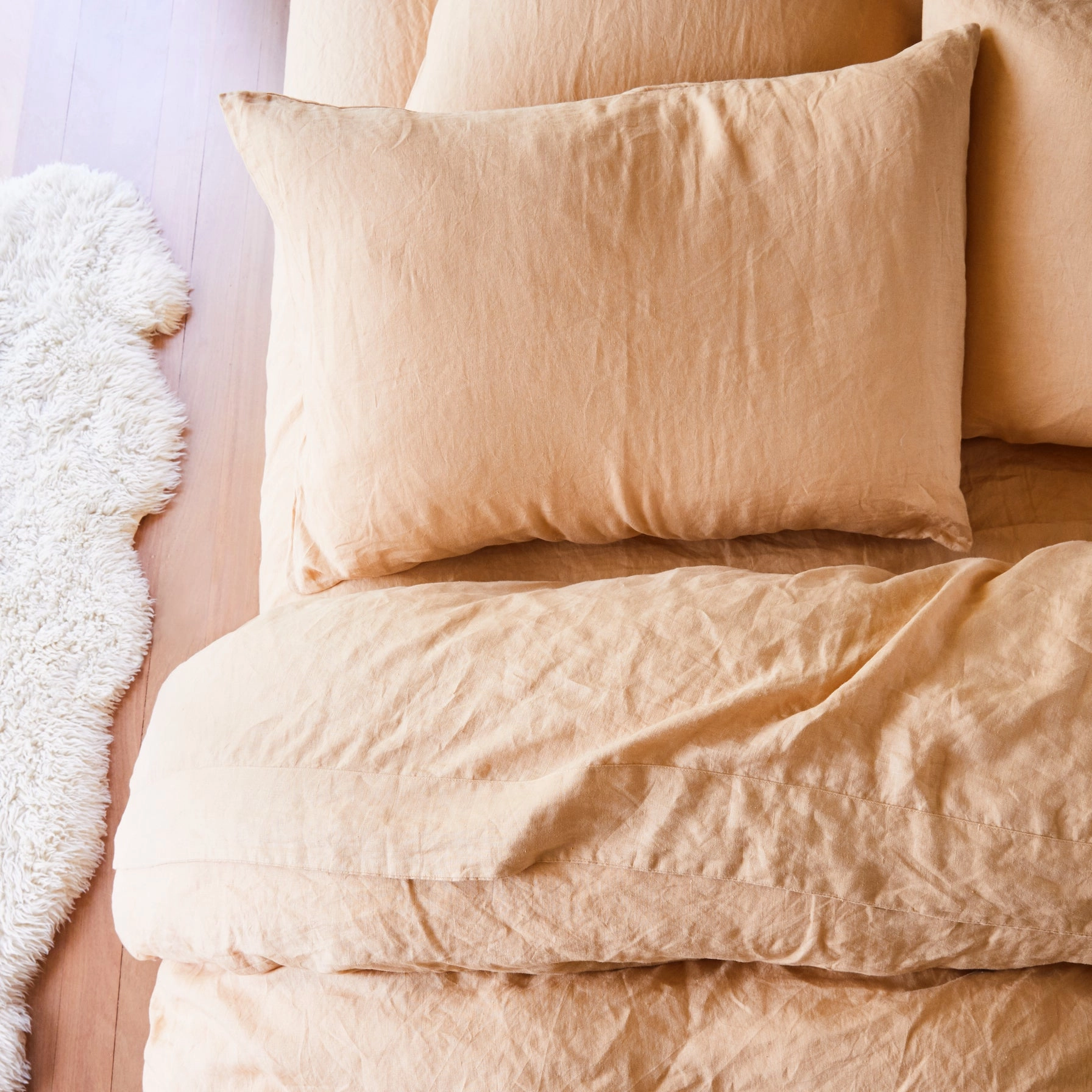 Linen Flat Sheet - Cashew