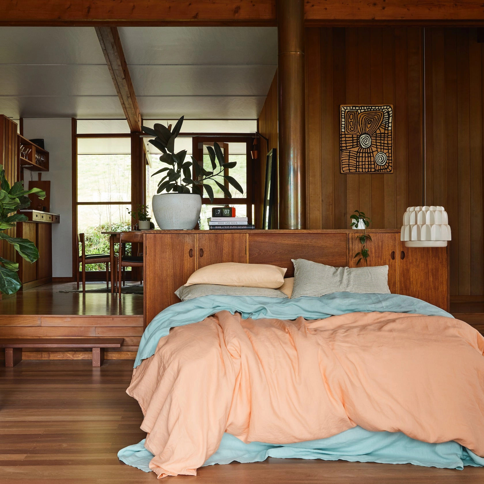 Linen Flat Sheet - Moonlight