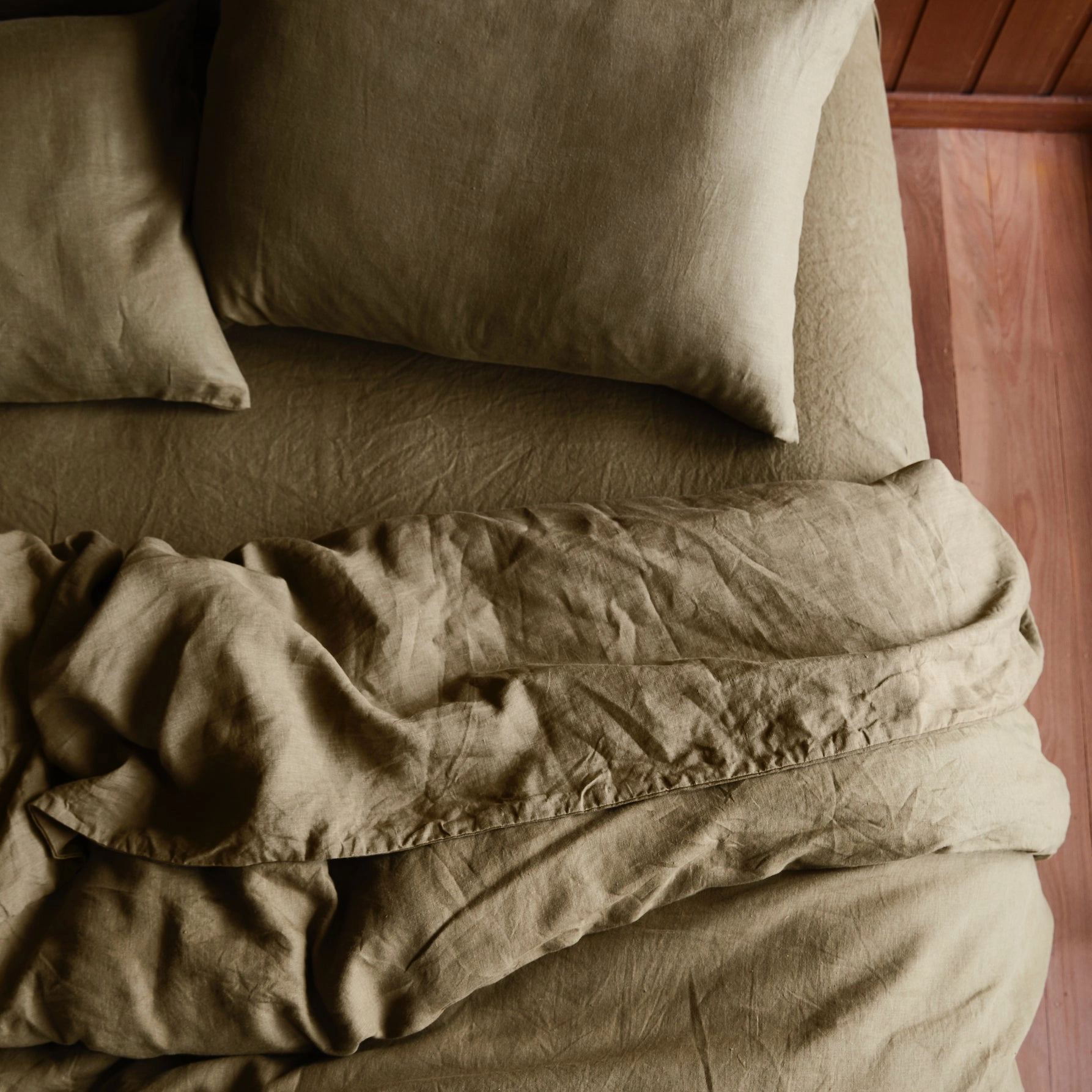 Linen Flat Sheet - Moss