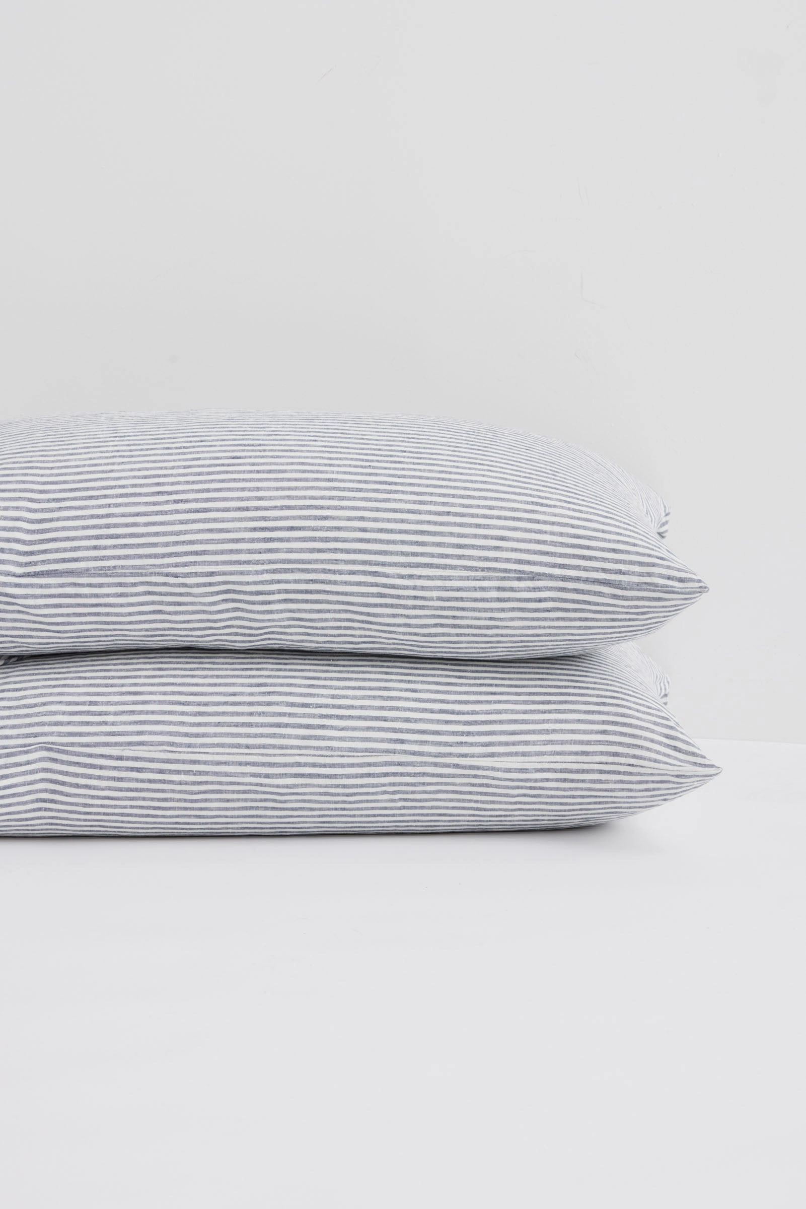 Linen Standard Pillow Cases Ocean Stripe