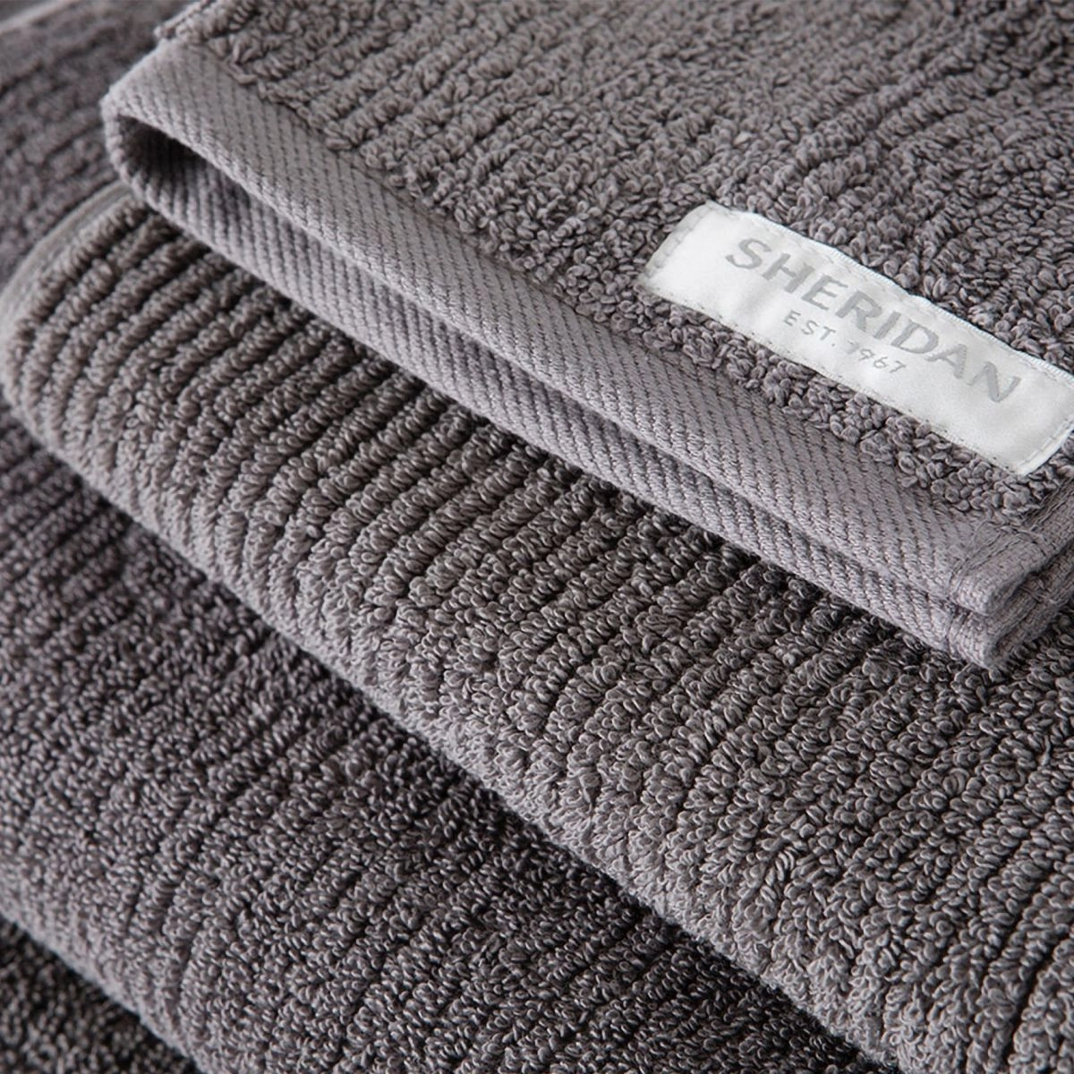 Living Textures Trenton 6 PIECE TOWEL PACK by Sheridan GRANITE
