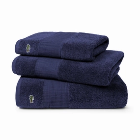 LLECROCO Marine 600gsm Bath Towel Collection by Lacoste