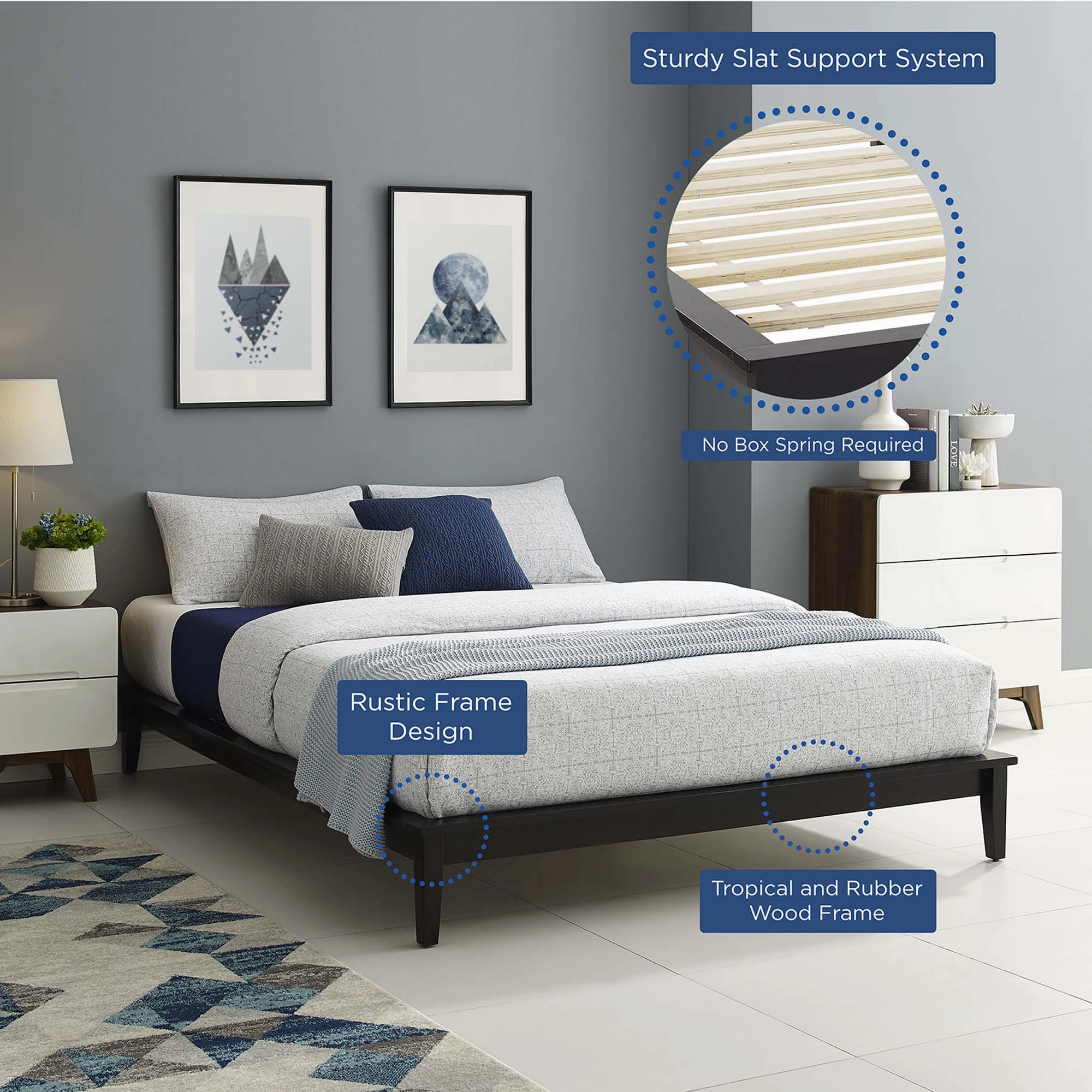 Lodge Wood Platform Bed Frame by Modway