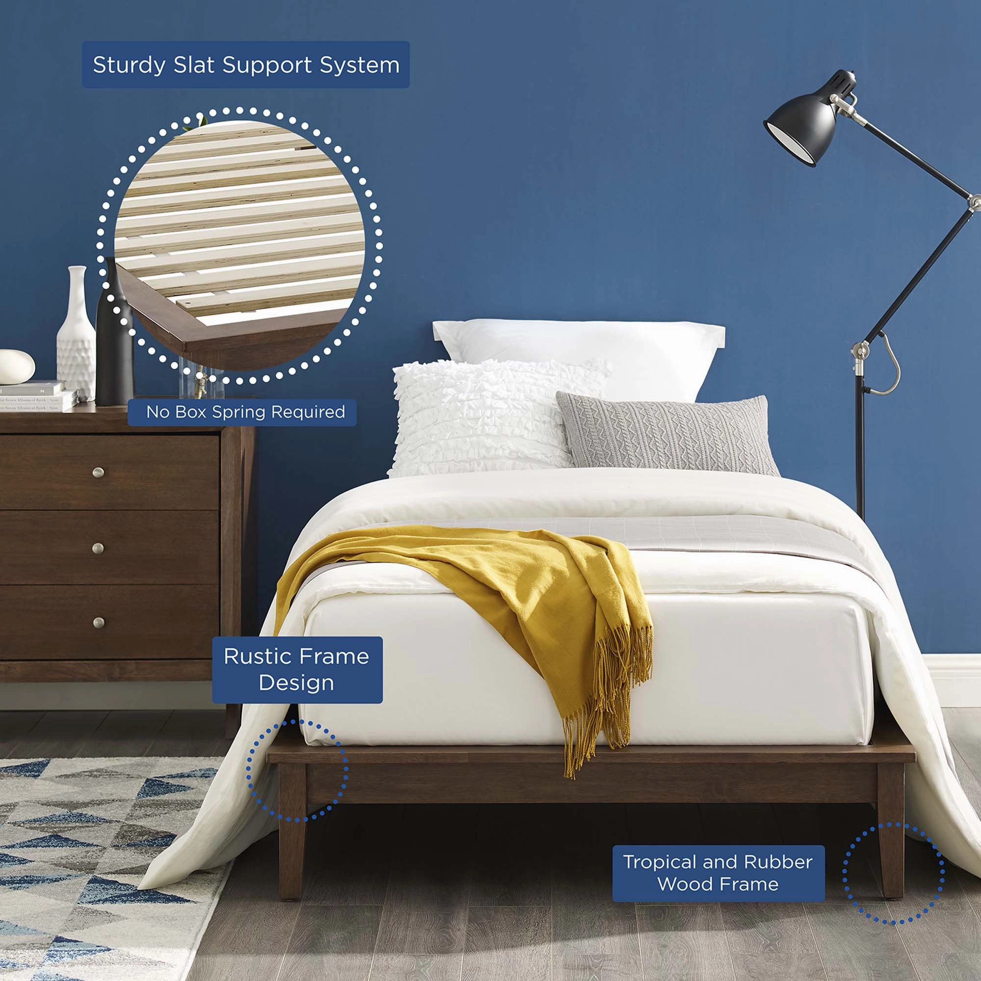 Lodge Wood Platform Bed Frame by Modway