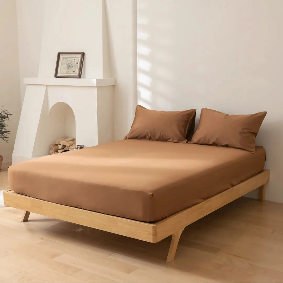 Luxe Sateen Fitted Sheet - Terracotta