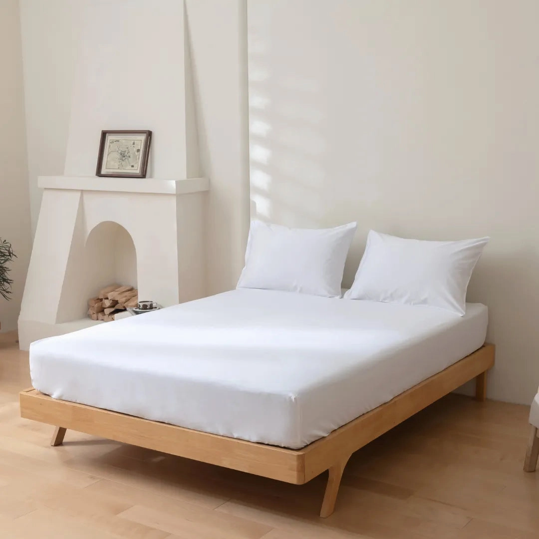 Luxe Sateen Fitted Sheet - White