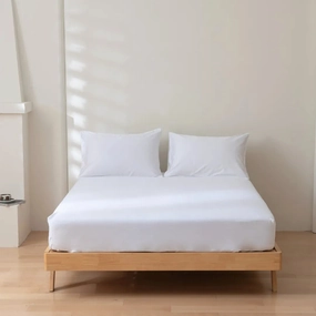 Luxe Sateen Fitted Sheet - White