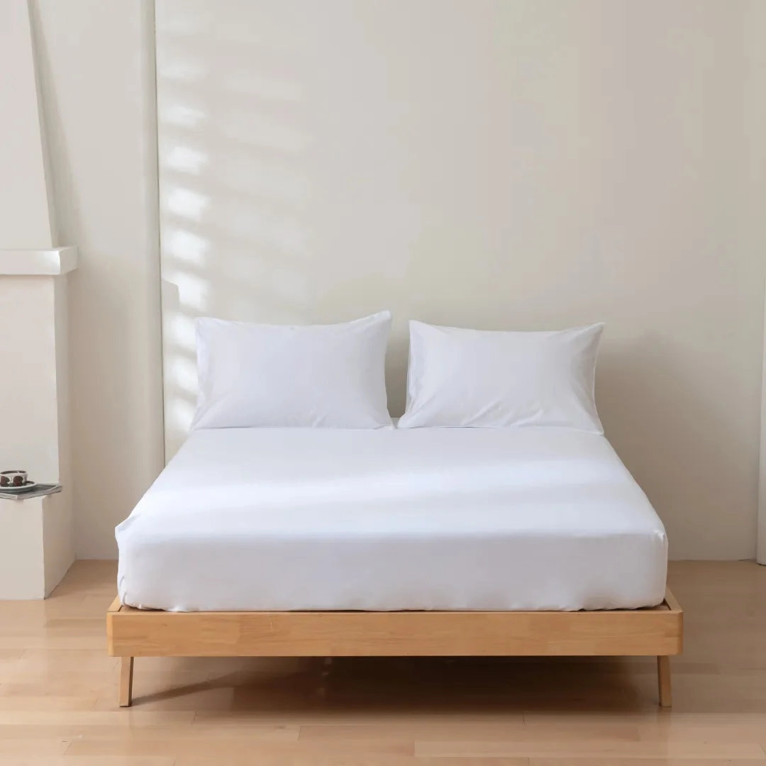 Luxe Sateen Fitted Sheet - White