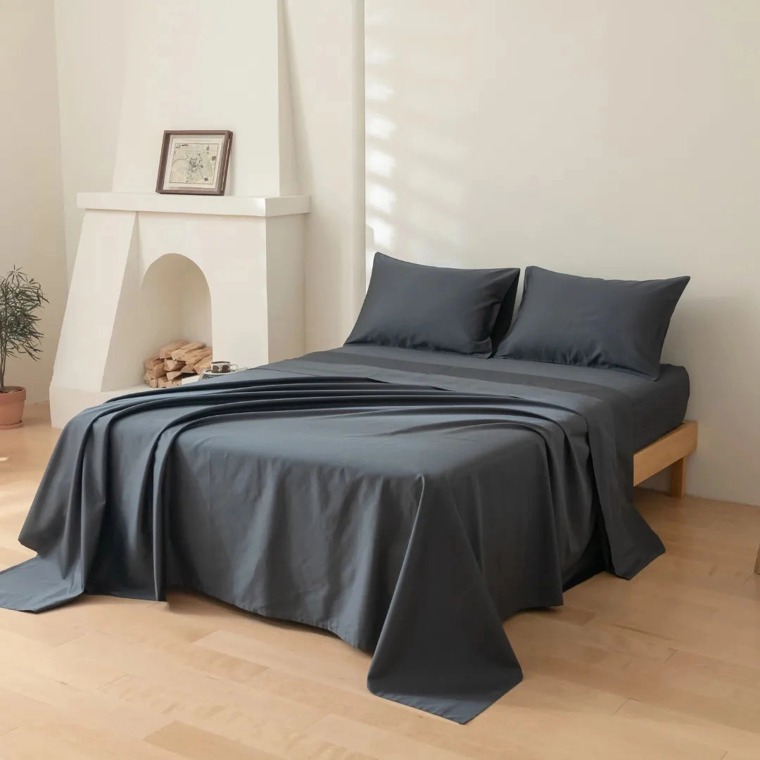 Luxe Sateen Flat Sheet - Charcoal