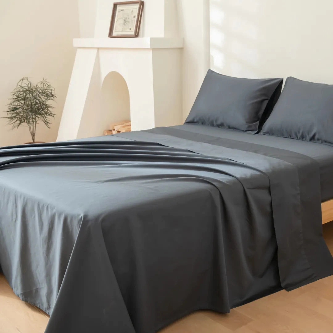 Luxe Sateen Flat Sheet - Charcoal
