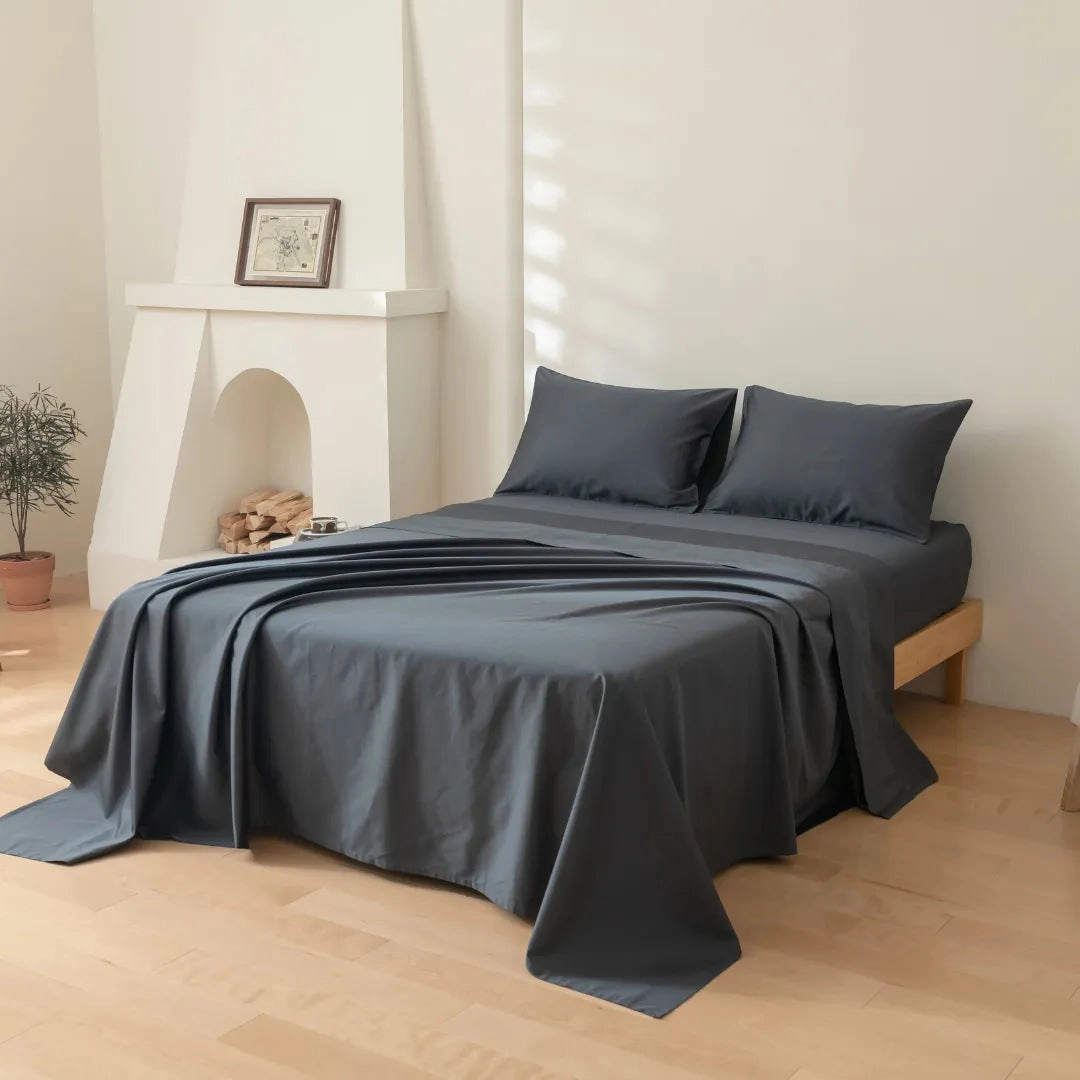 Luxe Sateen Flat Sheet - Charcoal