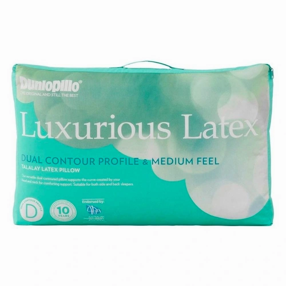 Luxurious Latex Dual Contour Profile & Medium Feel Pillow by Dunlopillo