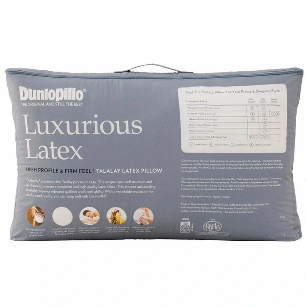 Luxurious Latex High Profile & Firm Feel Pillow by Dunlopillo