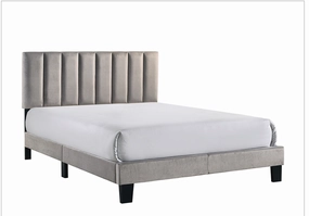 Lyric Bed in Gray Velvet Finish king