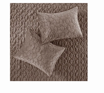 Madison Park 100% Polyester Faux Velvet Reversible Coverlet Set
