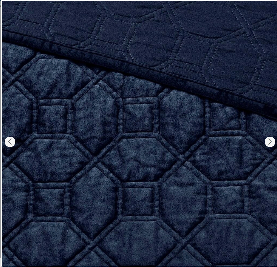Madison Park 100% Polyester Faux Velvet Reversible Coverlet Set