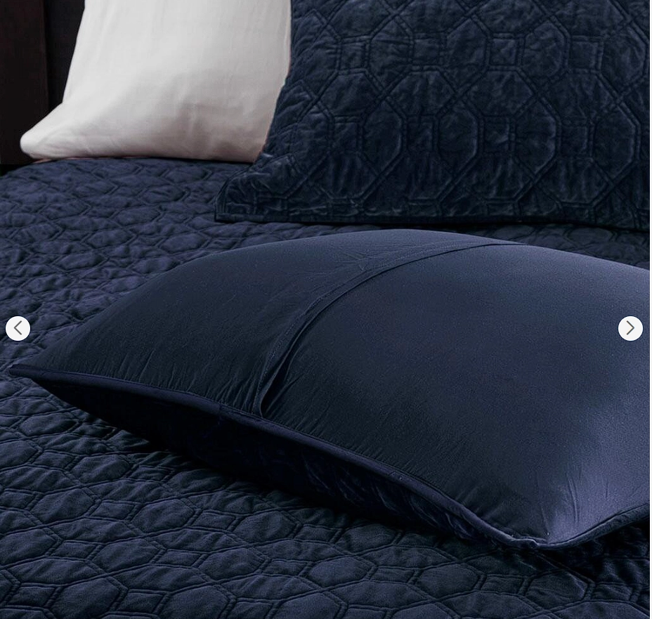 Madison Park 100% Polyester Faux Velvet Reversible Coverlet Set