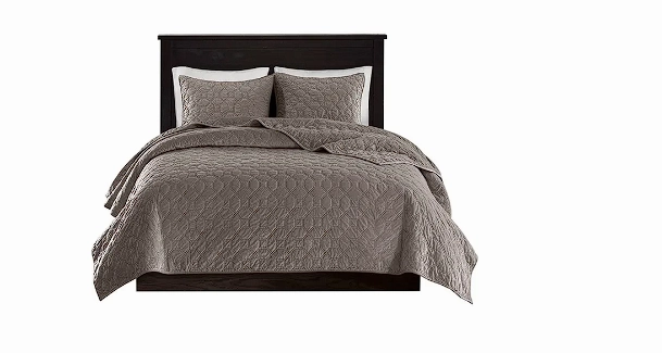 Madison Park 100% Polyester Faux Velvet Reversible Coverlet Set