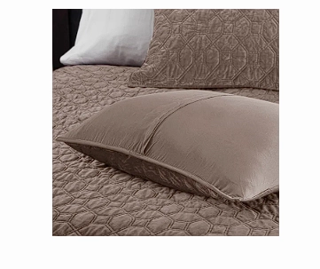 Madison Park 100% Polyester Faux Velvet Reversible Coverlet Set