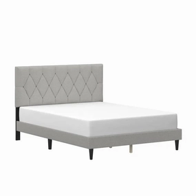 Mainstays MS44013489710GR Hillside Diamond Tufted Upholstered Queen Platform Bed, Gray
