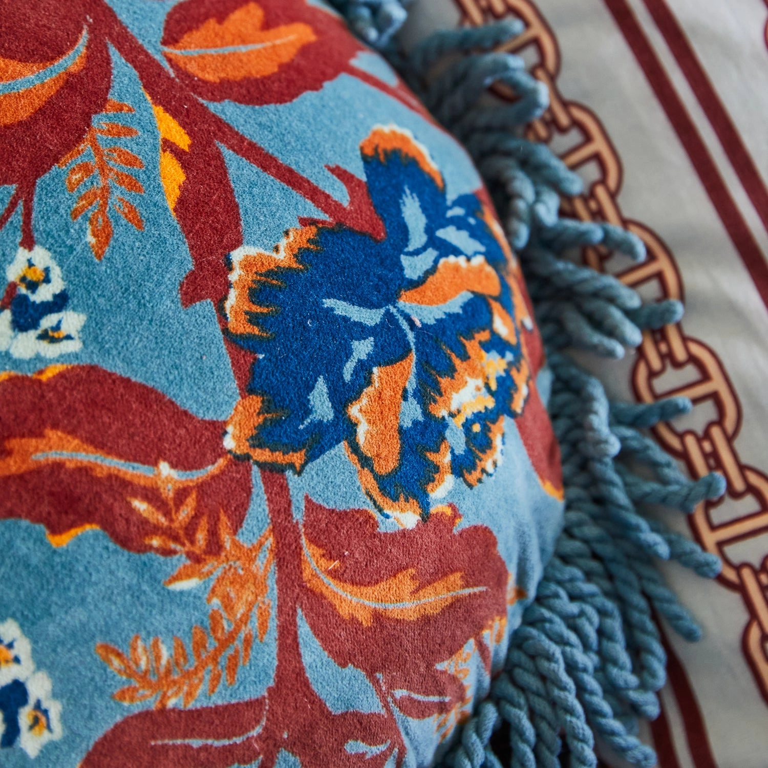 Margot Velvet Cushion - Celeste
