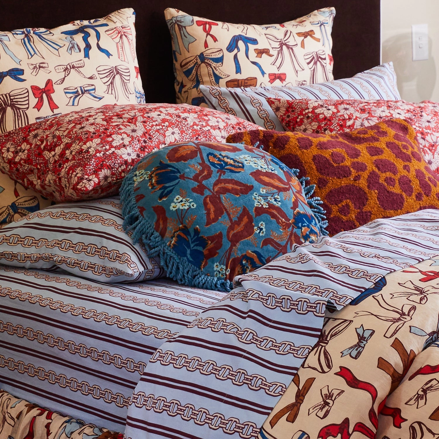 Margot Velvet Cushion - Celeste