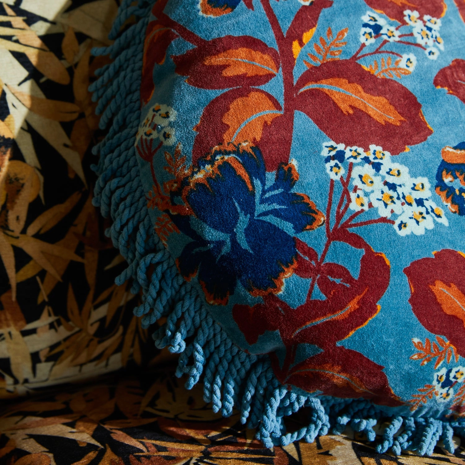 Margot Velvet Cushion - Celeste