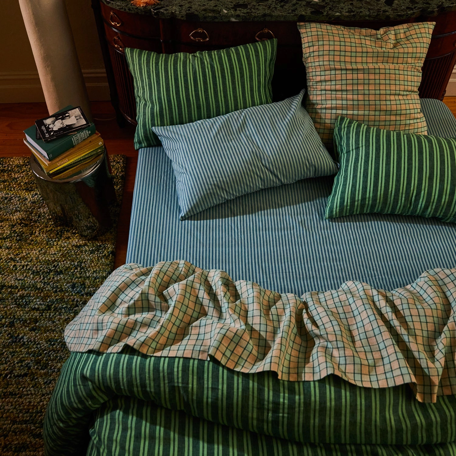 Marquis Linen Sheets - Jade