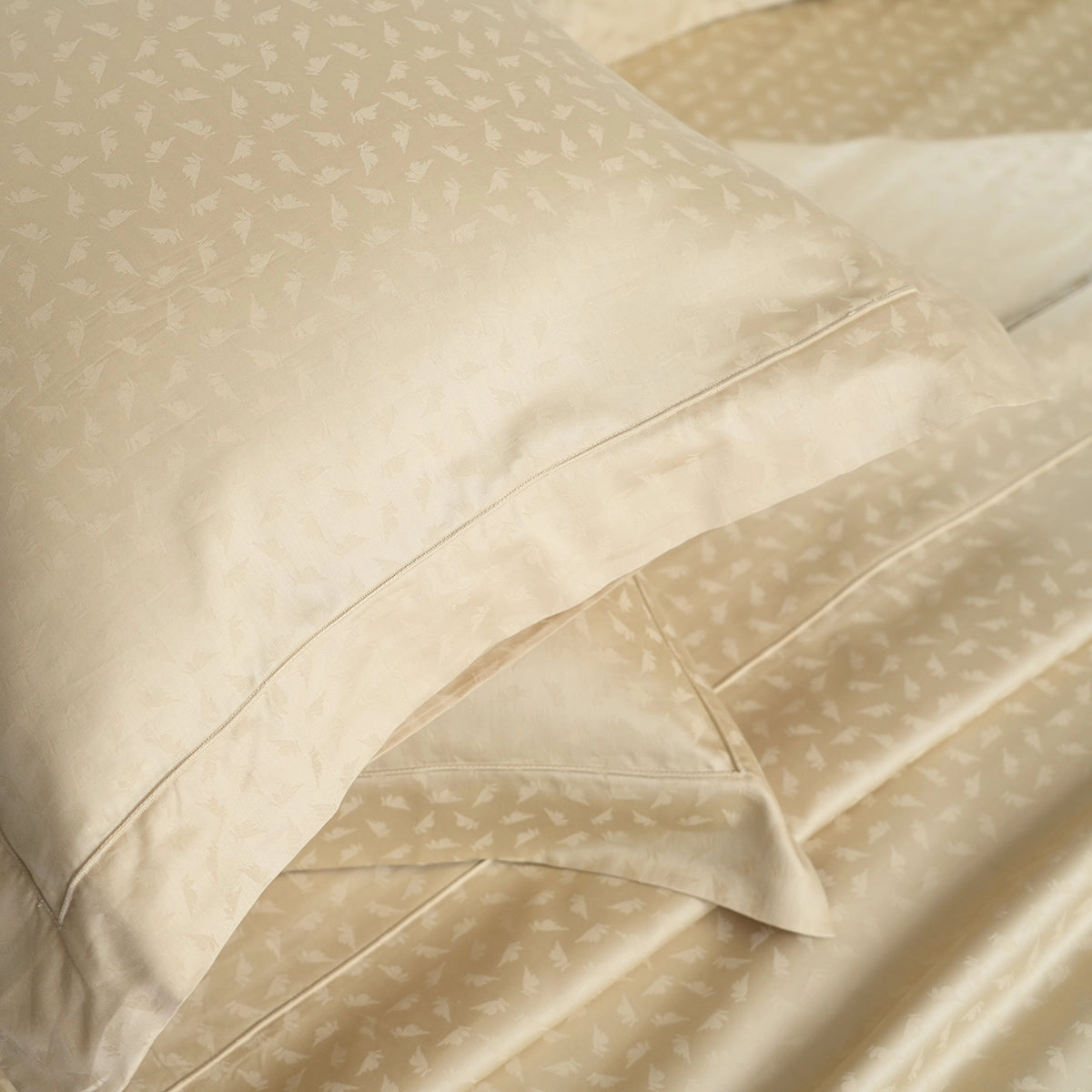 Maspar Leaf Self Jacquard 100% Cotton Ultra Soft Bed Sheet with Pillow Case