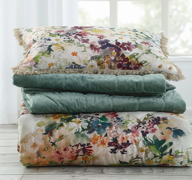 Meeka Coverlet Set Range Laurel
