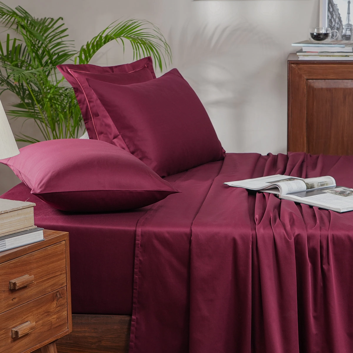 Melina Plain 100% Cotton Extra Soft & Luxurious Bed Sheet With Pillow Covers